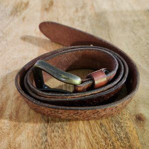 Brown Embossed Leather Fossil Belt Sz Medium